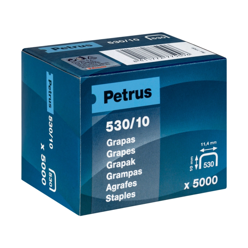 Grapas petrus nº 530/10 caja de 5000