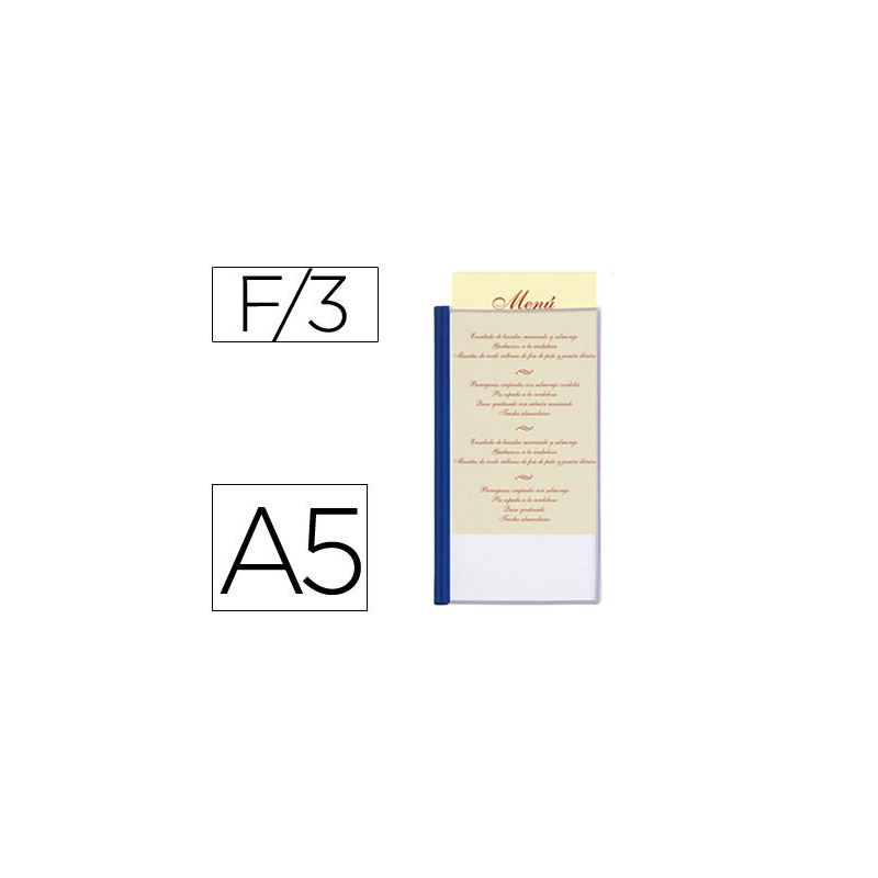 Porta menus liderpapel pvc din a5 con 3 fundas
