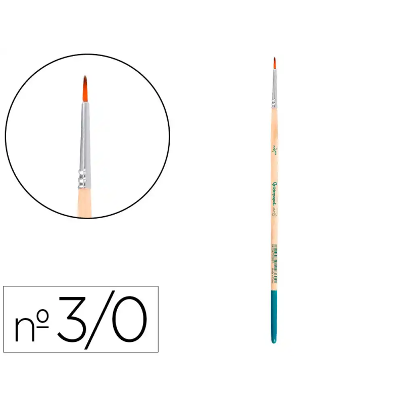 Pincel para pintura acrilica y acuarela liderpapel n 000 punta redonda de pelo sintetico certificado fsc