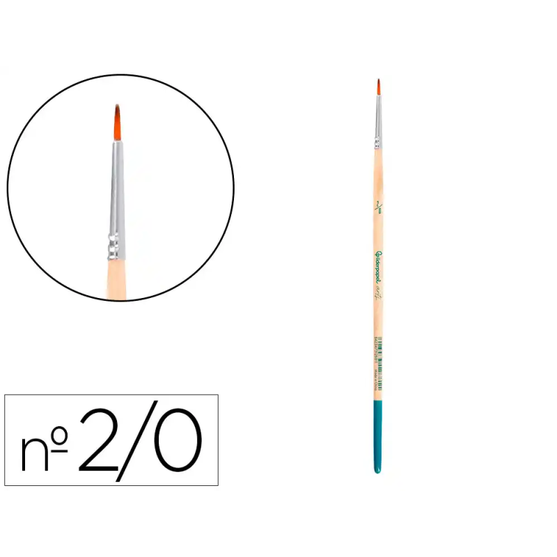 Pincel para pintura acrilica y acuarela liderpapel n 00 punta redonda de pelo sintetico certificado fsc