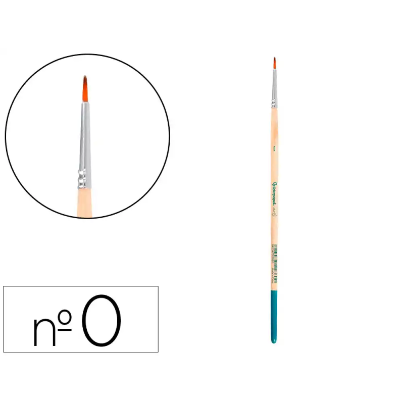 Pincel para pintura acrilica y acuarela liderpapel n 0 punta redonda de pelo sintetico certificado fsc