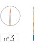 Pincel para pintura acrilica y acuarela liderpapel n 3 punta redonda de pelo sintetico certificado fsc