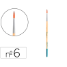 Pincel para pintura acrilica y acuarela liderpapel n 6 punta redonda de pelo sintetico certificado fsc