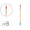 Pincel para pintura acrilica y acuarela liderpapel n 8 punta redonda de pelo sintetico certificado fsc