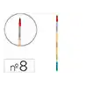 Pincel para pintura acrilica y acuarela liderpapel n 8 punta redonda de pelo sintetico certificado fsc