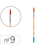Pincel para pintura acrilica y acuarela liderpapel n 9 punta redonda de pelo sintetico certificado fsc