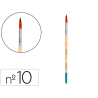 Pincel para pintura acrilica y acuarela liderpapel n 10 punta redonda de pelo sintetico certificado fsc
