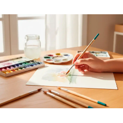 Pincel para pintura acrilica y acuarela liderpapel n 10 punta redonda de pelo sintetico certificado fsc