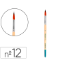 Pincel para pintura acrilica y acuarela liderpapel n 12 punta redonda de pelo sintetico certificado fsc