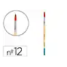 Pincel para pintura acrilica y acuarela liderpapel n 12 punta redonda de pelo sintetico certificado fsc