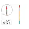 Pincel para pintura acrilica y acuarela liderpapel n 15 punta redonda de pelo sintetico certificado fsc