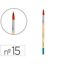 Pincel para pintura acrilica y acuarela liderpapel n 15 punta redonda de pelo sintetico certificado fsc