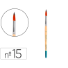 Pincel para pintura acrilica y acuarela liderpapel n 15 punta redonda de pelo sintetico certificado fsc