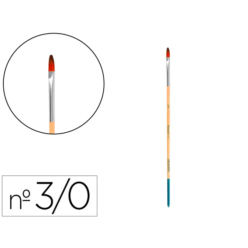 Pincel para pintura acrilica y acuarela liderpapel n 000 punta filbert / lengua gato de pelo sintetico certificado