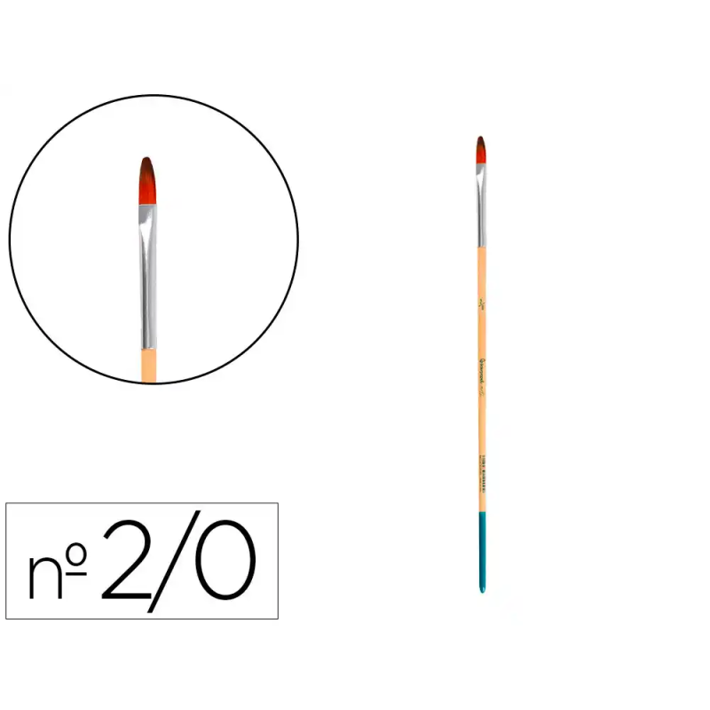 Pincel para pintura acrilica y acuarela liderpapel n 00 punta filbert / lengua gato de pelo sintetico certificado