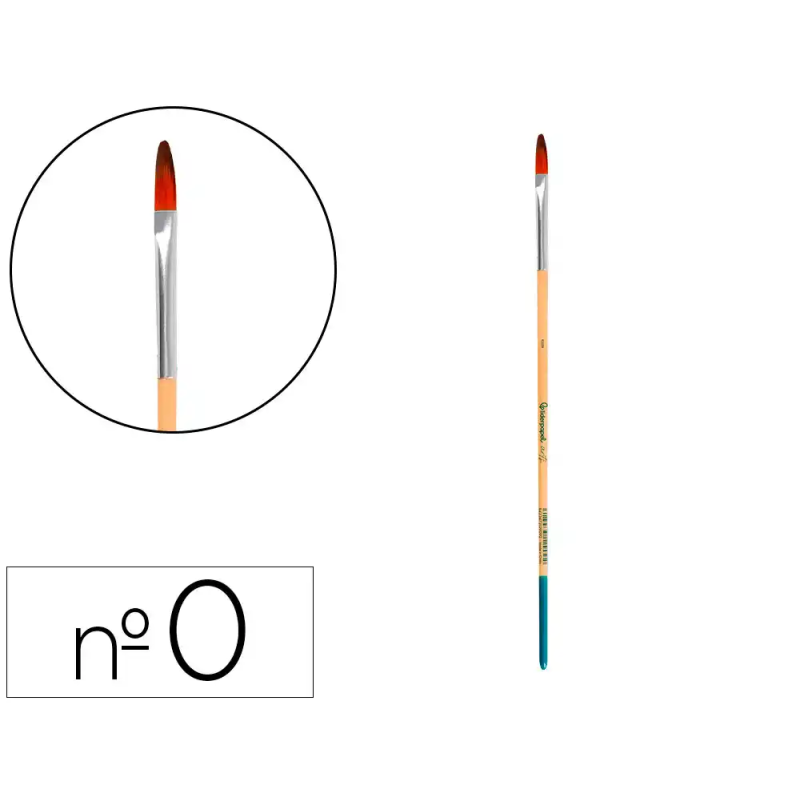 Pincel para pintura acrilica y acuarela liderpapel n 0 punta filbert / lengua gato de pelo sintetico certificado