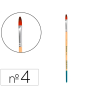 Pincel para pintura acrilica y acuarela liderpapel n 4 punta filbert / lengua gato de pelo sintetico certificado