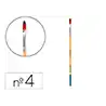 Pincel para pintura acrilica y acuarela liderpapel n 4 punta filbert / lengua gato de pelo sintetico certificado
