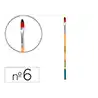 Pincel para pintura acrilica y acuarela liderpapel n 6 punta filbert / lengua gato de pelo sintetico certificado
