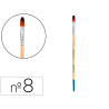 Pincel para pintura acrilica y acuarela liderpapel n 8 punta filbert / lengua gato de pelo sintetico certificado