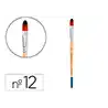 Pincel para pintura acrilica y acuarela liderpapel n 12 punta filbert / lengua gato de pelo sintetico certificado