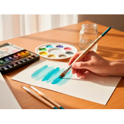 Pincel para pintura acrilica y acuarela liderpapel n 13 punta filbert / lengua gato de pelo sintetico certificado