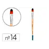 Pincel para pintura acrilica y acuarela liderpapel n 14 punta filbert / lengua gato de pelo sintetico certificado