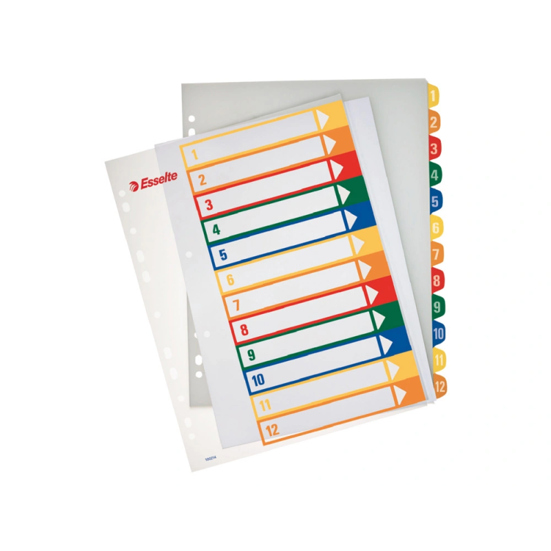 Separador numerico proyecto esselte plastico 1-12 juego de 12 separadores imprimible din a4+ multitaladro