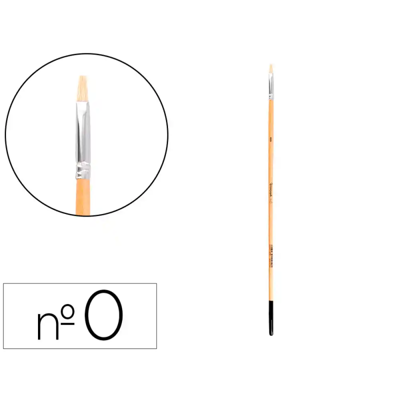 Pincel para pintura al oleo y acrilica liderpapel n 0 punta plana de pelo de cerda certificado fsc