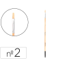 Pincel para pintura al oleo y acrilica liderpapel n 2 punta plana de pelo de cerda certificado fsc