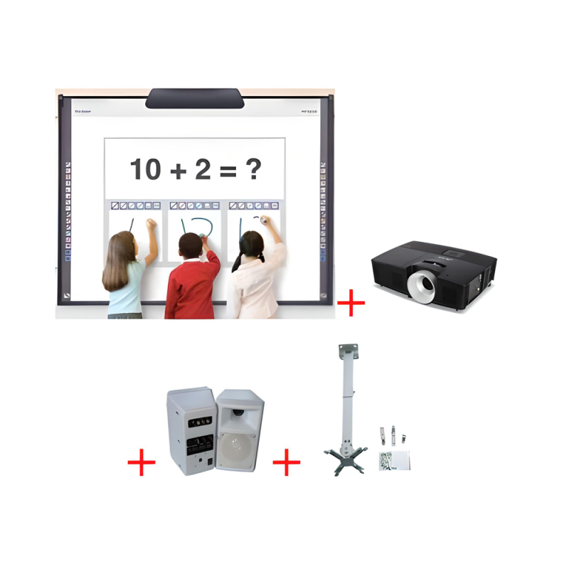 Pizarra interactiva promethean abt78d con proyector optoma s321 soporte y altavoces