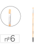 Pincel para pintura al oleo y acrilica liderpapel n 6 punta plana de pelo de cerda certificado fsc
