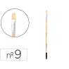 Pincel para pintura al oleo y acrilica liderpapel n 9 punta plana de pelo de cerda certificado fsc