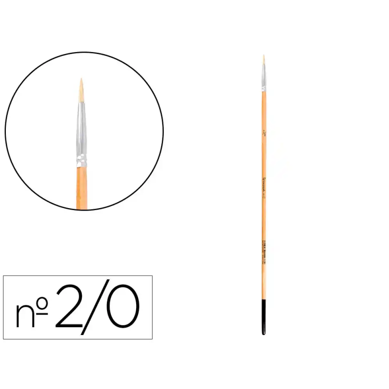 Pincel para pintura al oleo y acrilica liderpapel n 00 punta redonda de pelo de cerda certificado fsc