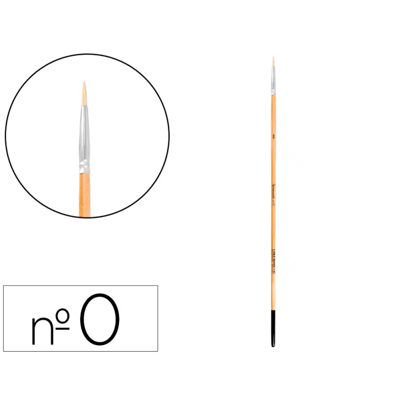 Pincel para pintura al oleo y acrilica liderpapel n 0 punta redonda de pelo de cerda certificado fsc