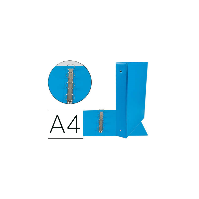 Carpeta de 4 anillas 40 mm mixtas liderpapel a4 carton forrado pvc azul