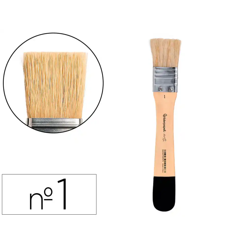 Brocha paletina plana liderpapel ancho 25 mm de pelo de cerda certificado fsc