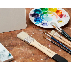 Brocha paletina plana liderpapel ancho 25 mm de pelo de cerda certificado fsc