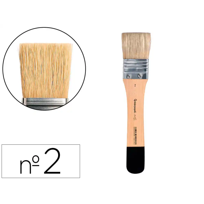 Brocha paletina plana liderpapel ancho 33,5 mm de pelo de cerda certificado fsc