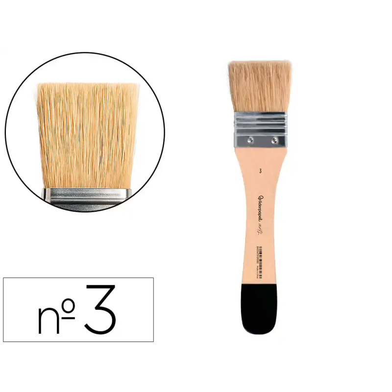 Brocha paletina plana liderpapel ancho 41 mm de pelo de cerda certificado fsc