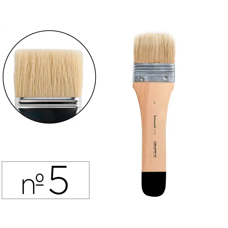 Brocha paletina plana liderpapel ancho 57 mm de pelo de cerda certificado fsc