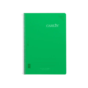 Cuaderno espiral carlin a4 tapa plastico 80h 90gr cuadro 4mm con margen color verde