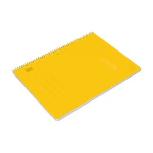 Cuaderno espiral carlin a4 tapa plastico 80h 90gr cuadro 4mm con margen color amarillo