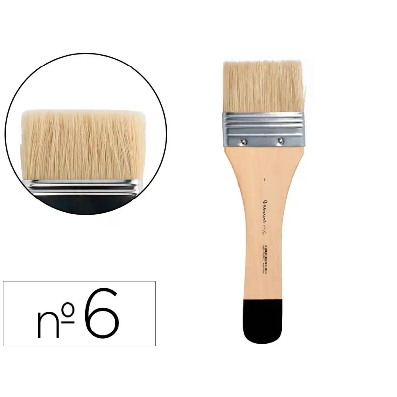 Brocha paletina plana liderpapel ancho 65 mm de pelo de cerda certificado fsc