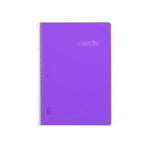 Cuaderno espiral carlin a4 tapa plastico 80h 90gr cuadro 4mm con margen color violeta
