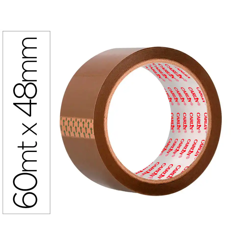 Cinta adhesiva carlin polipropileno havana 60 mt x 48 mm para embalaje