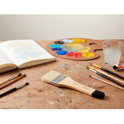 Brocha paletina plana liderpapel ancho 65 mm de pelo de cerda certificado fsc