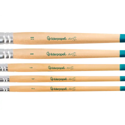 Pinceles sinteticos liderpapel punta lengua gato bolsa de 5 unidades tamaños surtidos certificado fsc