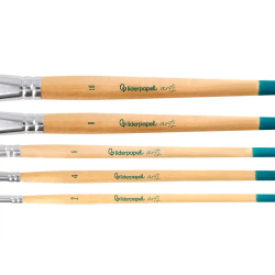 Pinceles sinteticos liderpapel punta plana bolsa de 5 unidades tamaños surtidos certificado fsc