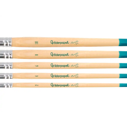 Pinceles sinteticos liderpapel punta redonda bolsa de 5 unidades tamaños surtidos certificado fsc